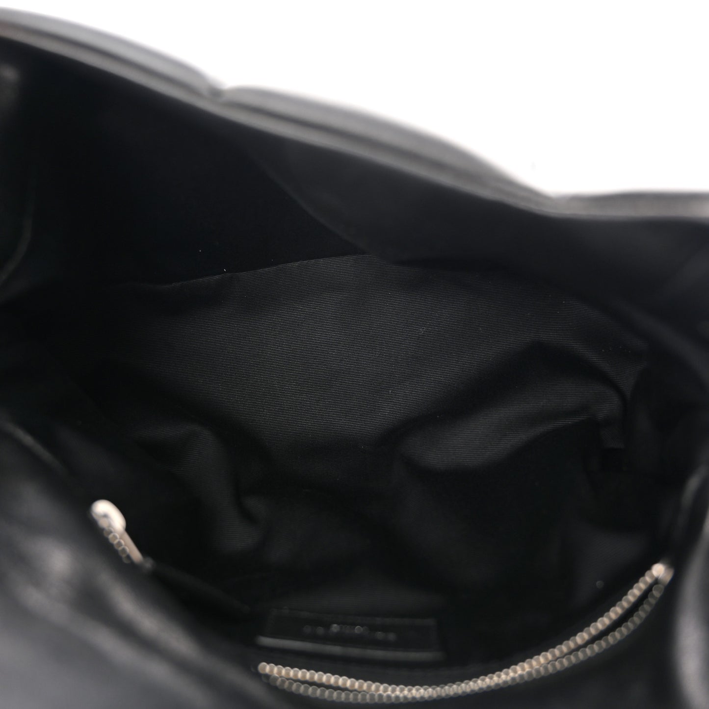 Lambskin Quilted Small Loulou Puffer Monogram Chain Satchel Black