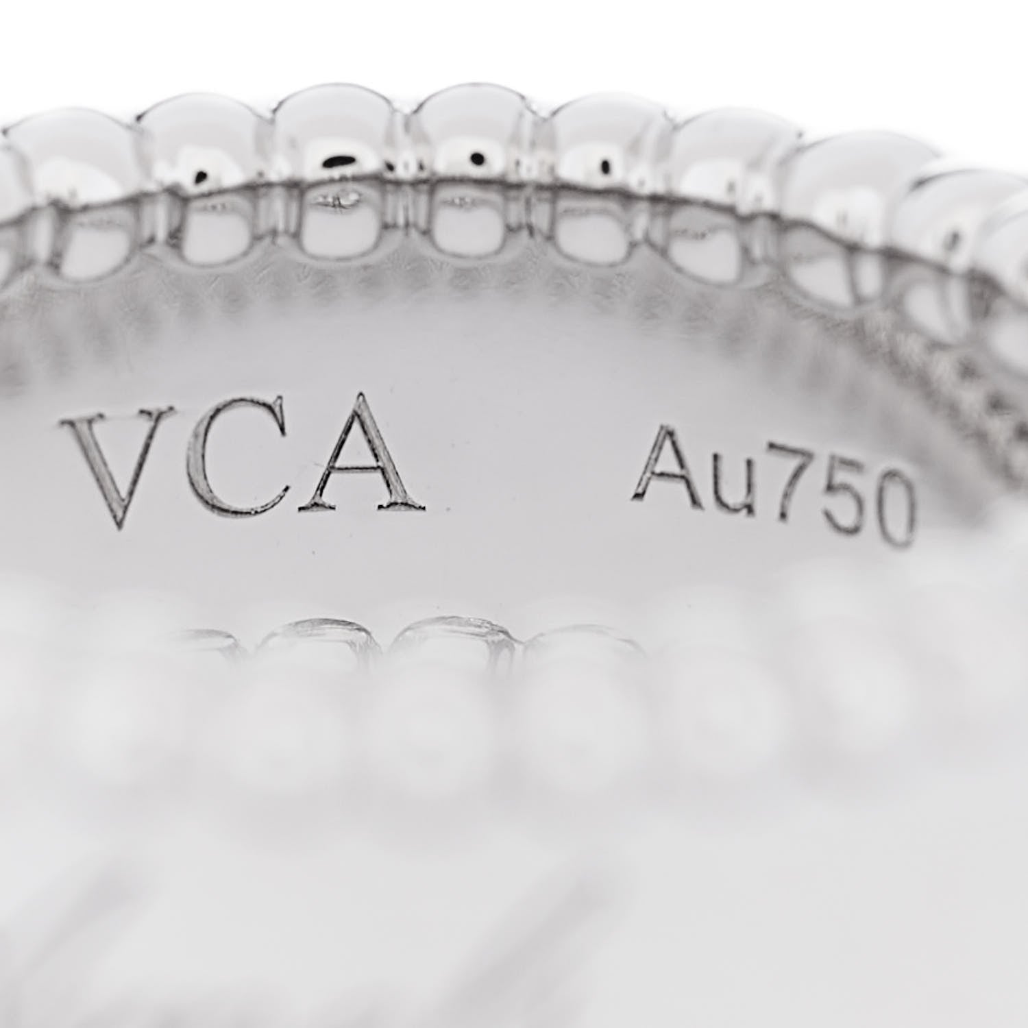 Van Cleef & Arpels 18K White Gold Perlee Signature Ring 47 4.25 4 of 6