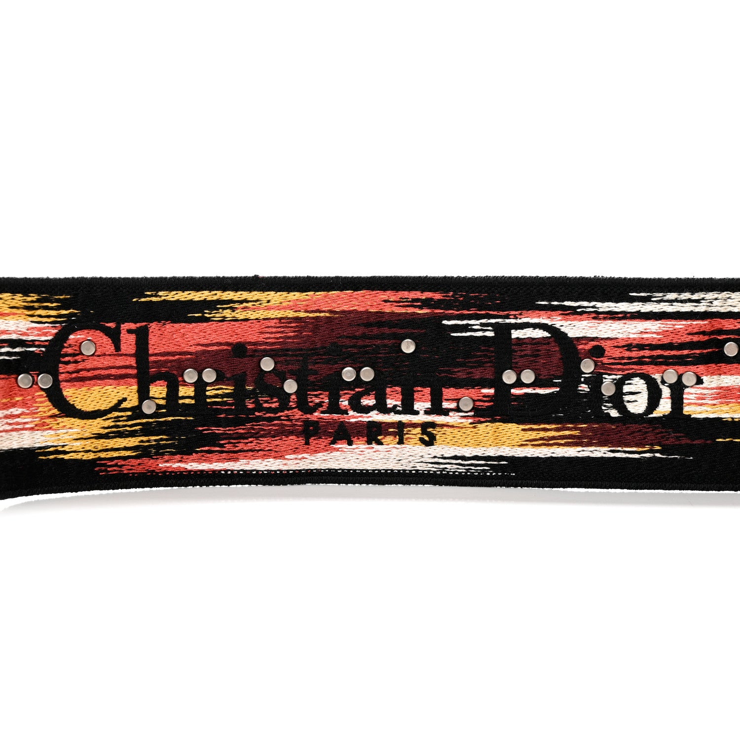 Christian Dior Canvas Embroidered Studded Floral Shoulder Strap Beige Multicolor 3 of 6