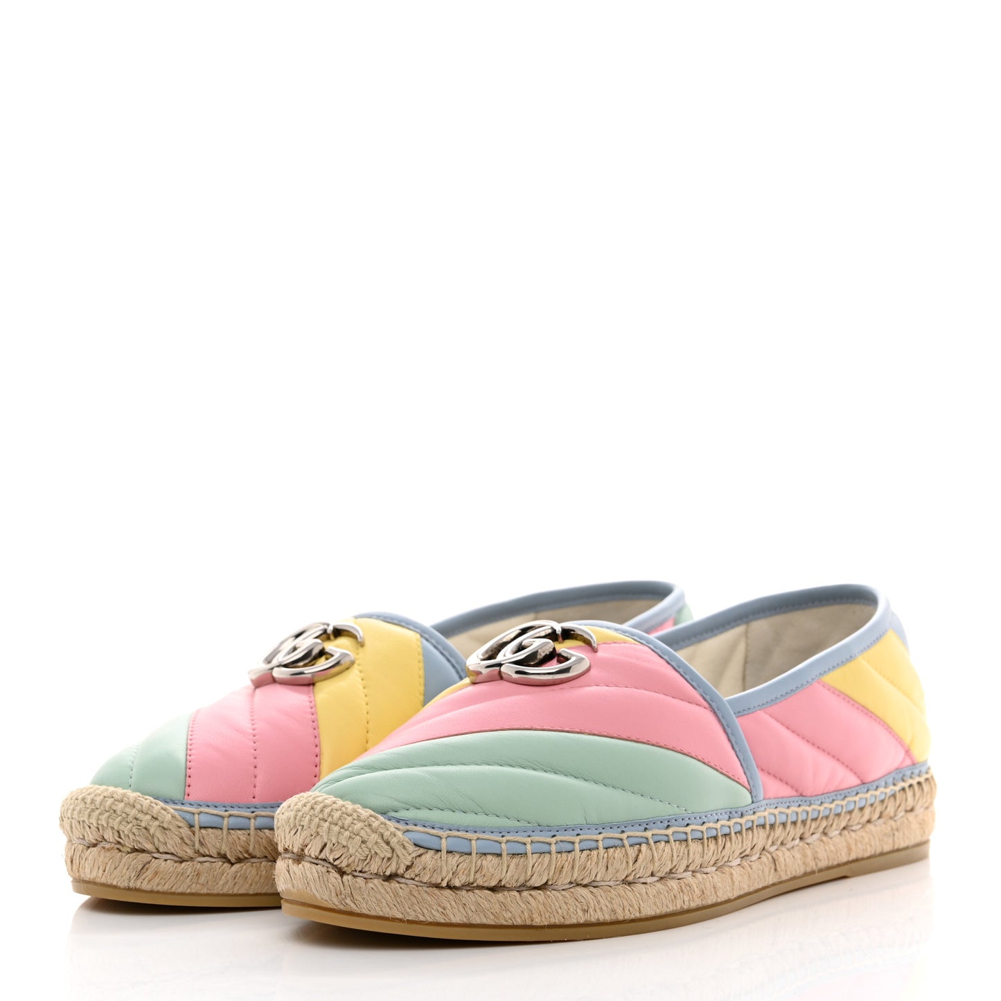 Nappa Matelasse Diagonal GG Marmont Espadrilles 39 Multicolor Pastel