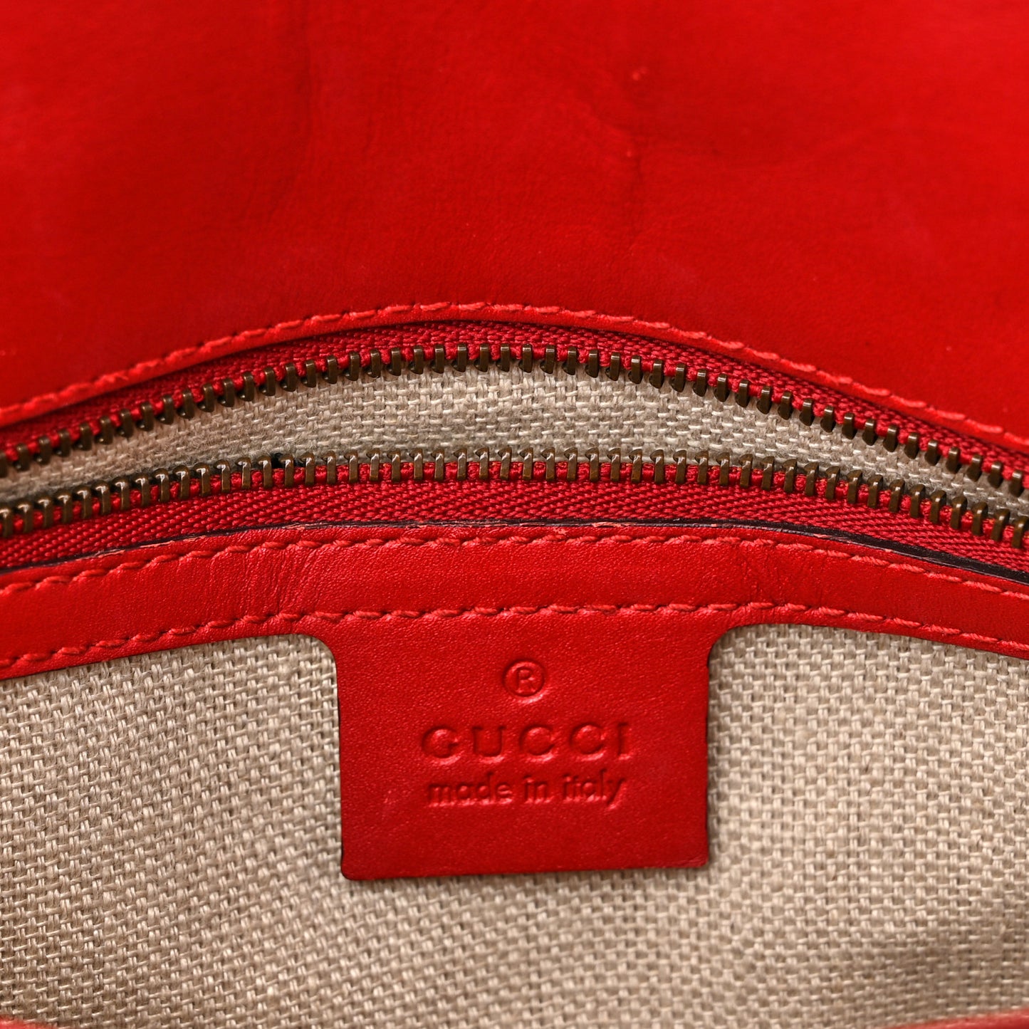 Monogram Ruinart Calfskin Medium Lady Web Shoulder Bag Beige Ebony Hibiscus Red