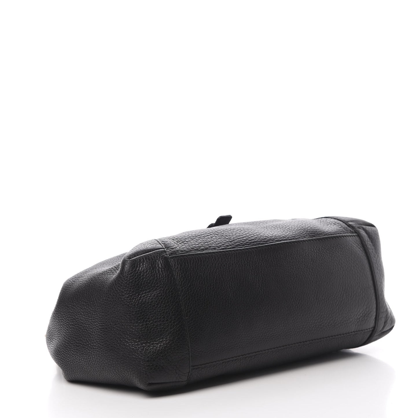 Pebbled Calfskin Medium Greenwich Shoulder Bag Black