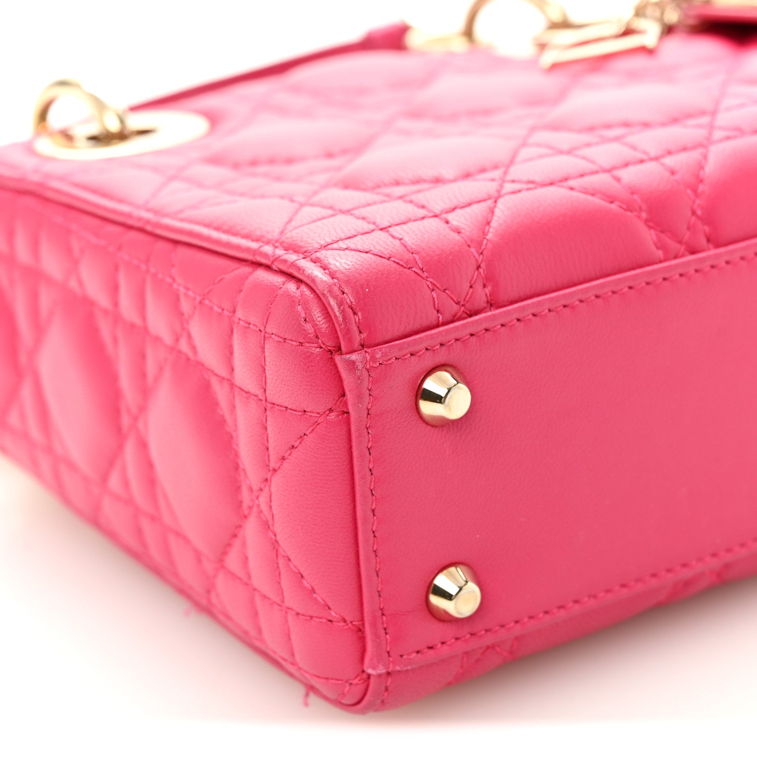 Christian Dior Lambskin Cannage Mini Lady Dior Pink 9 of 10