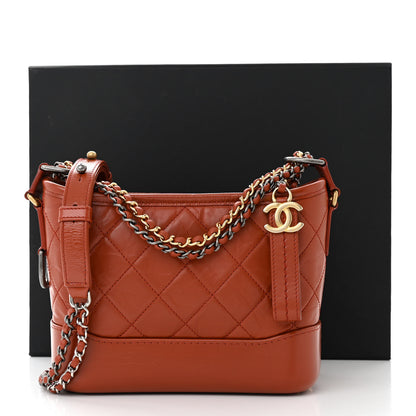 Chanel Aged Calfskin Quilted Small Gabrielle Hobo Red 11 of 11