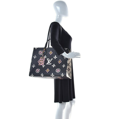 Louis Vuitton Monogram Giant Wild At Heart Onthego GM Black 2 of 10
