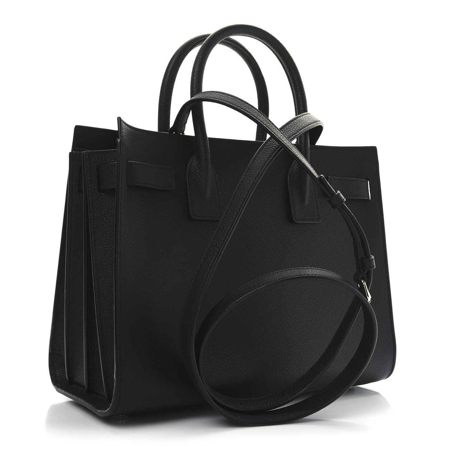 Grained Calfskin Baby Sac De Jour Black