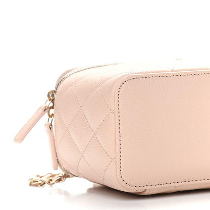 Chanel Caviar Quilted Small Vanity Case With Chain Light Beige 8 of 9