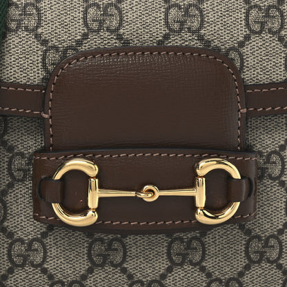 Gucci GG Supreme Monogram Web Mini Horsebit 1955 Shoulder Bag Beige Brown Sugar 9 of 13