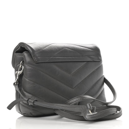 Saint Laurent Calfskin Y Quilted Monogram Toy Loulou Crossbody Bag Storm 2 of 15