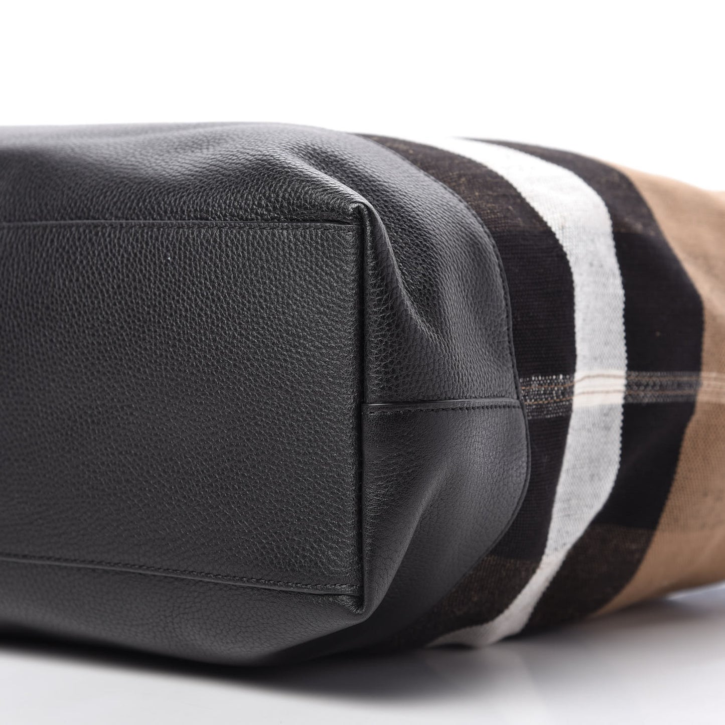 Grainy Calfskin Mega Check Armley Folding Messenger Black