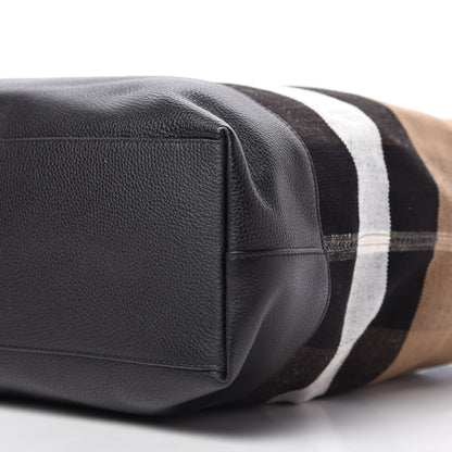 Burberry Grainy Calfskin Mega Check Armley Folding Messenger Black 7 of 8