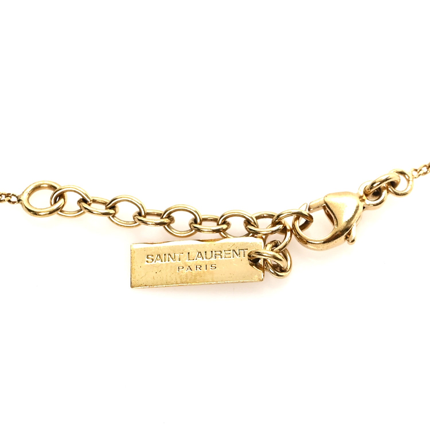 Saint Laurent Brass Monogram Charm Bracelet Gold 4 of 4