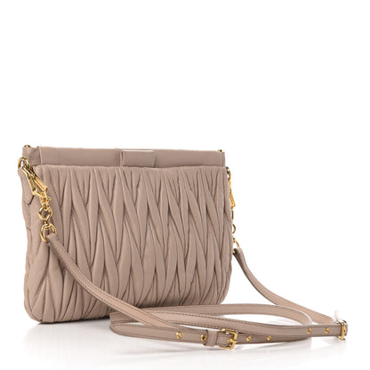 Miu Miu Nappa Matelasse Crossbody Clutch Cammeo 3 of 11