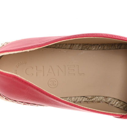 Chanel Lambskin CC Espadrilles 38 Red 8 of 10