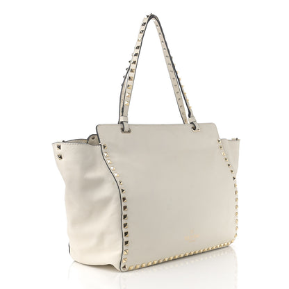 Valentino Garavani Vitello Medium Rockstud All Over Tote White 2 of 16