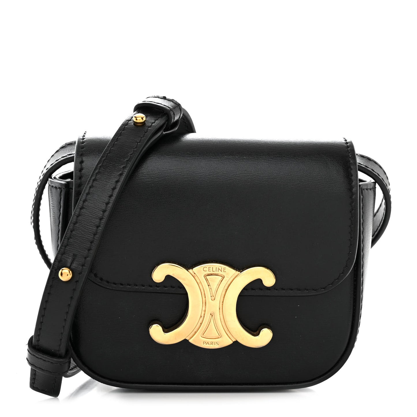 Shiny Calfskin Mini Triomphe Black