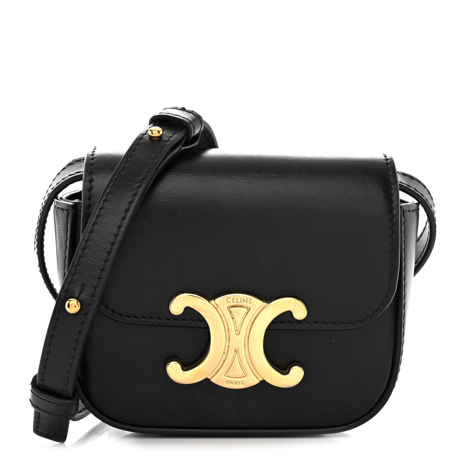 Celine Shiny Calfskin Mini Triomphe Black 1 of 13