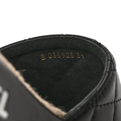 Chanel Lambskin Quilted CC Mules Sandals 39 Black White 8 of 12