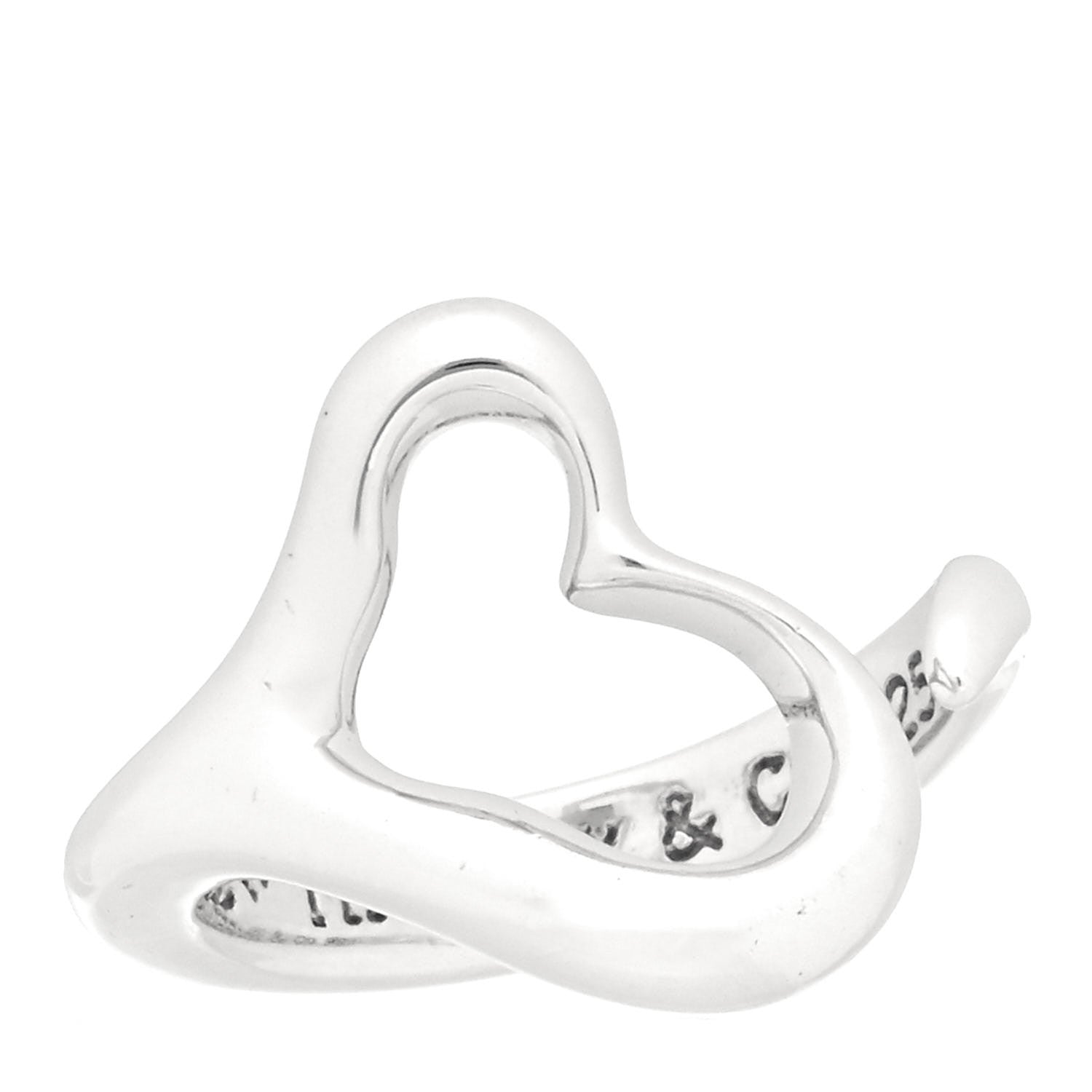 Tiffany Sterling Silver Elsa Peretti Open Heart Ring 51 5.75 1 of 4