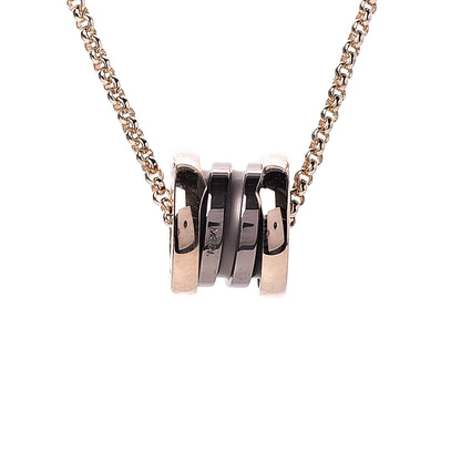Bulgari 18K Rose Gold Cermet Small B.Zero1 Pendant Necklace 4 of 8