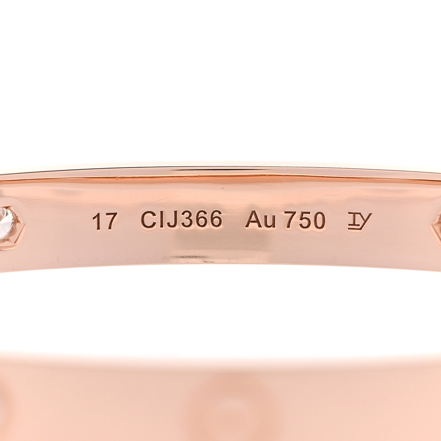 18K Pink Gold 4 Diamond LOVE Bracelet 17