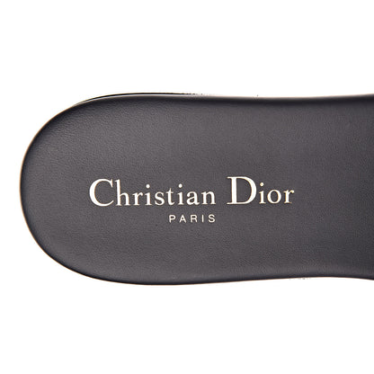 Christian Dior Canvas Embroidered Dway Mules Slide Sandals 41 Deep Blue 7 of 8