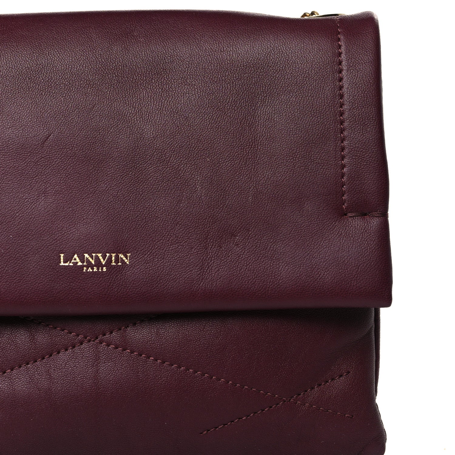 Lanvin Lambskin Quilted Mini Sugar Flap Shoulder Bag Burgundy 10 of 11