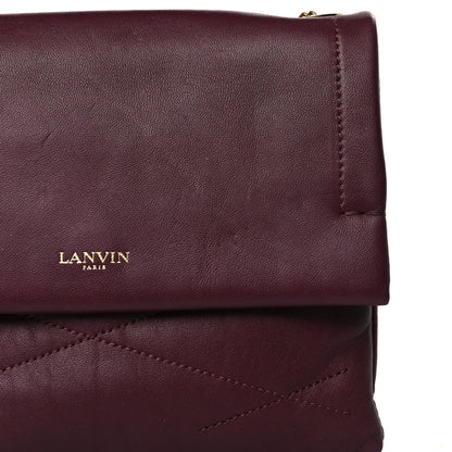 Lanvin Lambskin Quilted Mini Sugar Flap Shoulder Bag Burgundy 10 of 11