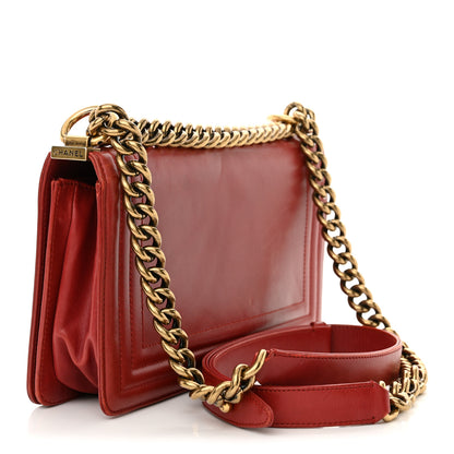 Chanel Glazed Calfskin Medium Boy Flap Red 3 of 13