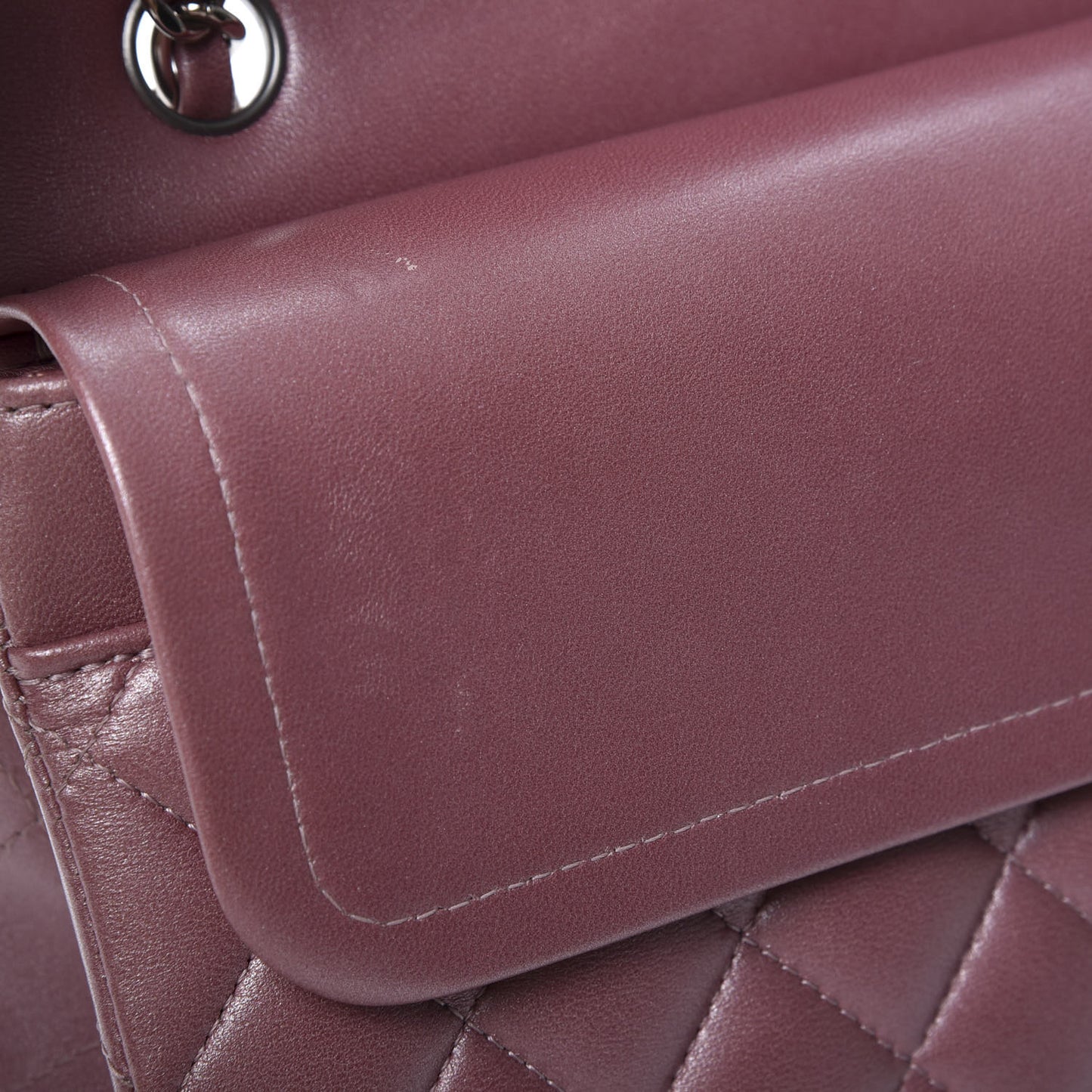 Metallic Lambskin Quilted Medium Double Flap Pink