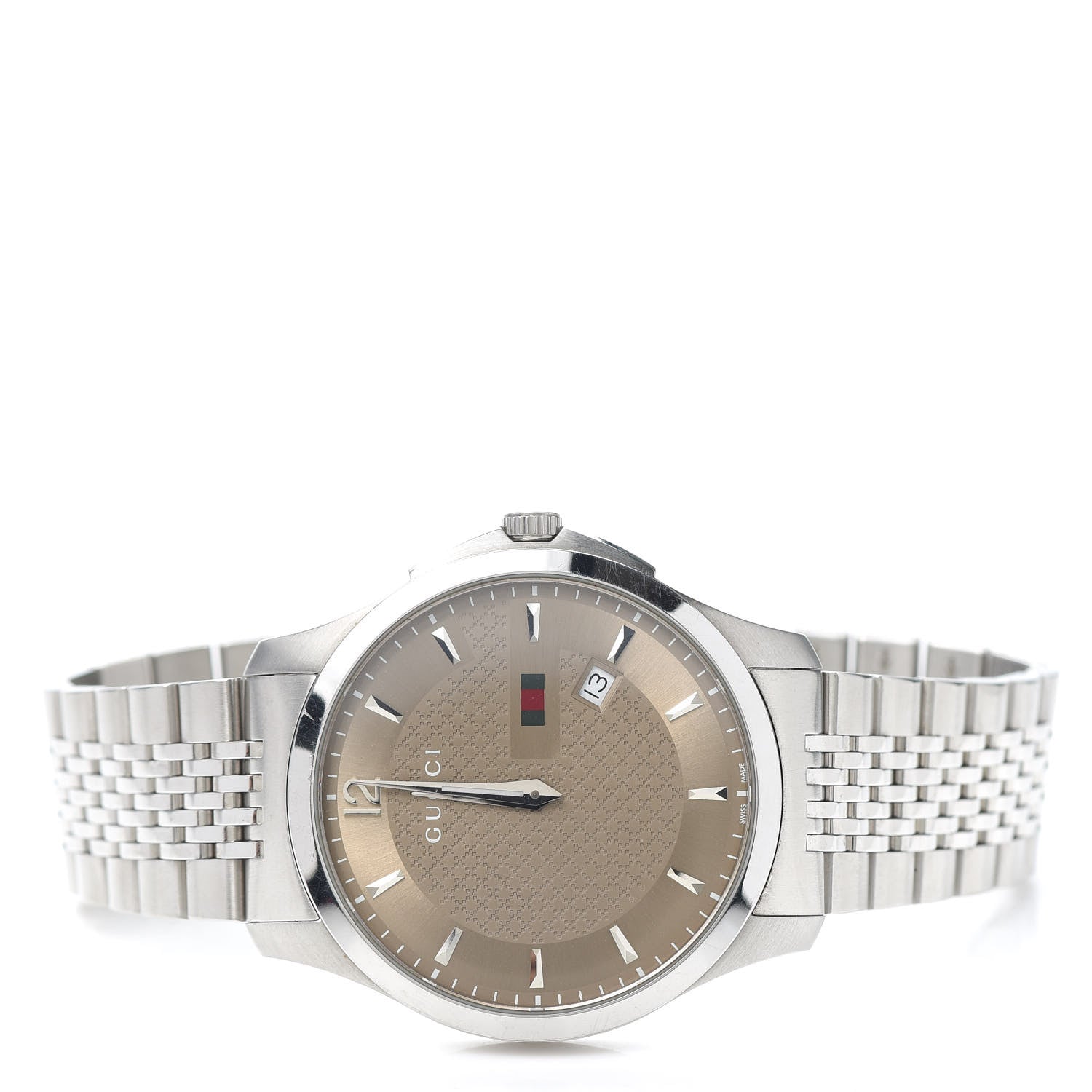 Gucci Stainless Steel 40mm G-Timeless Quartz Watch Brown 2 of 6