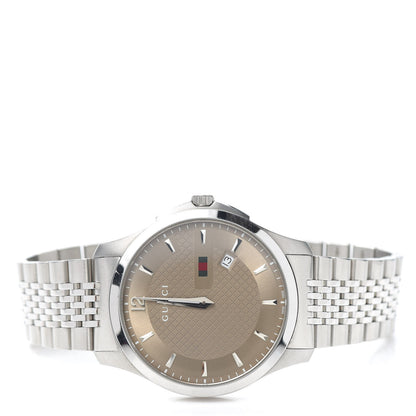 Gucci Stainless Steel 40mm G-Timeless Quartz Watch Brown 2 of 6