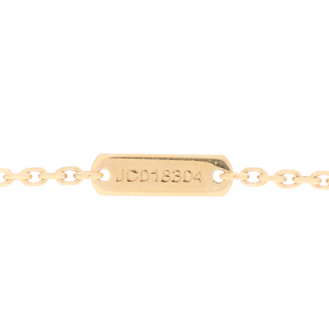 18K Yellow Gold Guilloche Vintage Alhambra Pendant Necklace