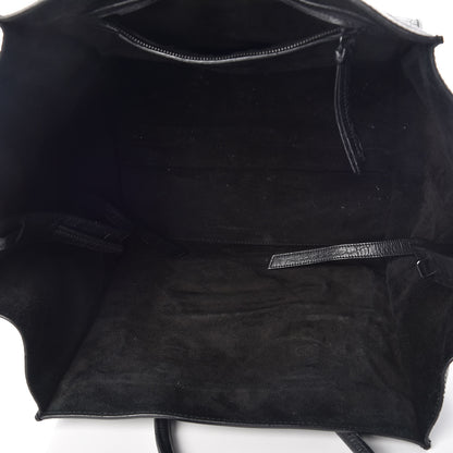 Celine Crocodile Embossed Calfskin Medium Phantom Luggage Black 5 of 19