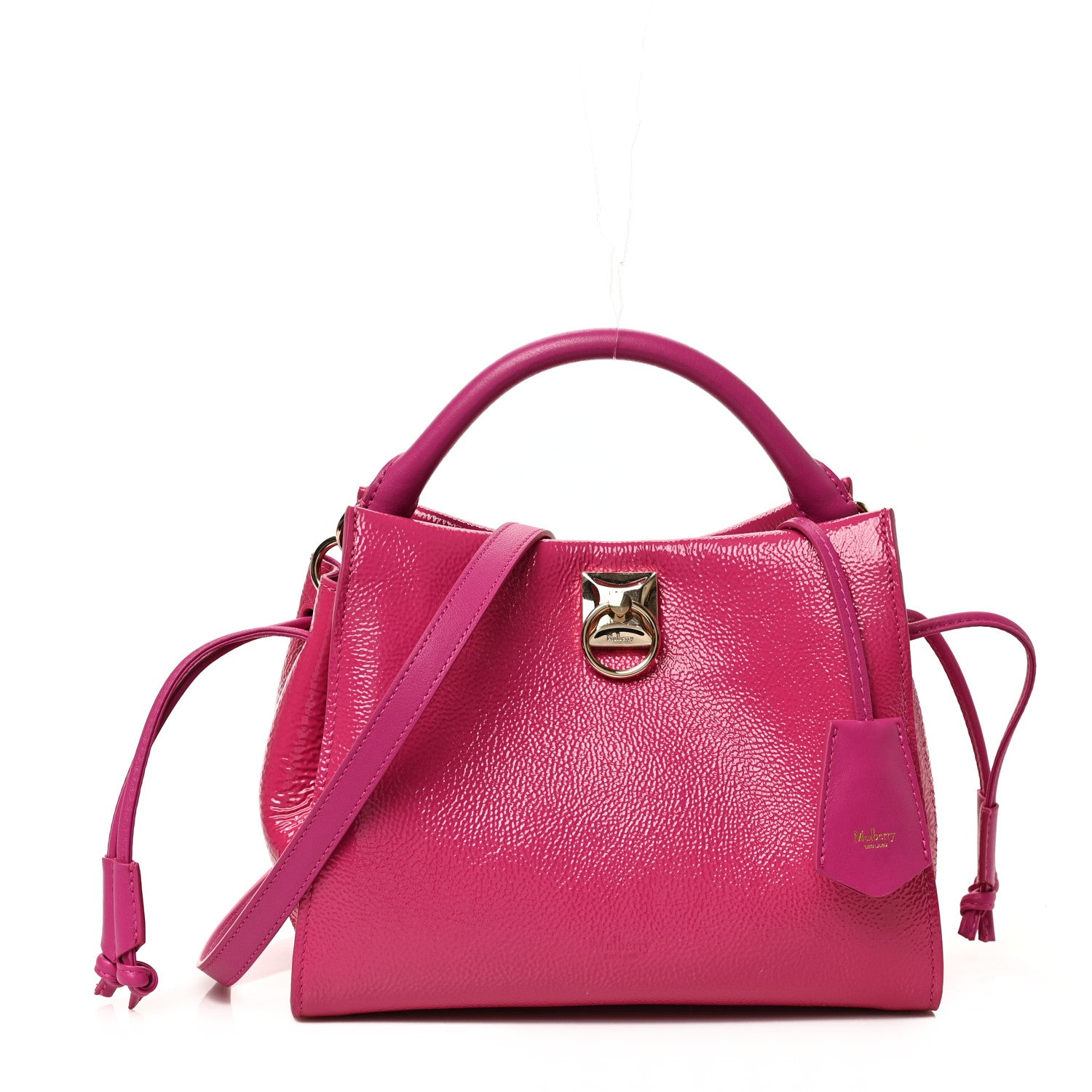 Mulberry Spongy Patent Calfskin Small Iris Tote Grey Pink 1 of 8