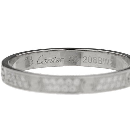 Cartier 18K White Gold Diamond 2.6mm LOVE Paved Band Ring 54 7 4 of 6