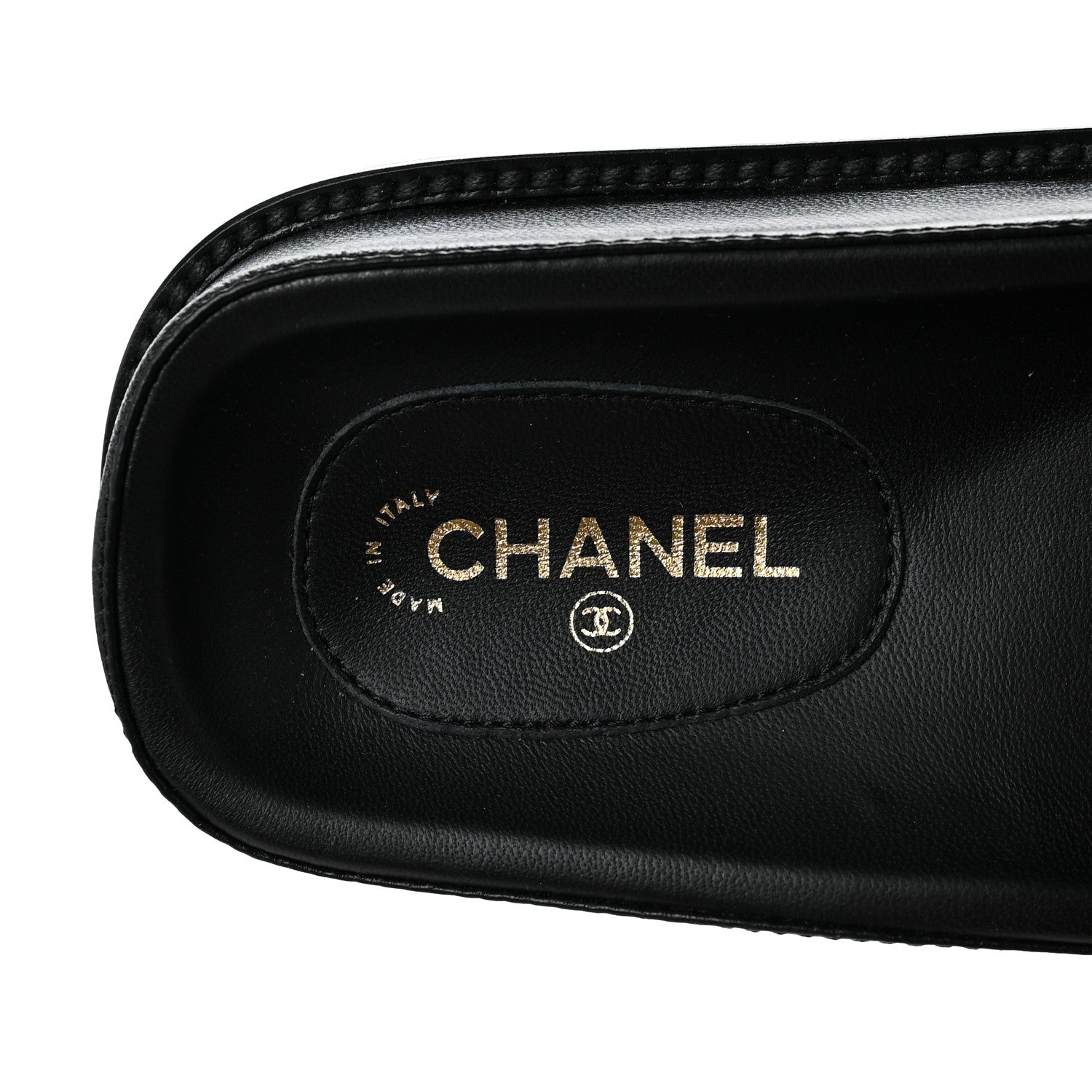 Chanel Lambskin Cha-Nel Mule Sandals 37 Black Multicolor 7 of 7