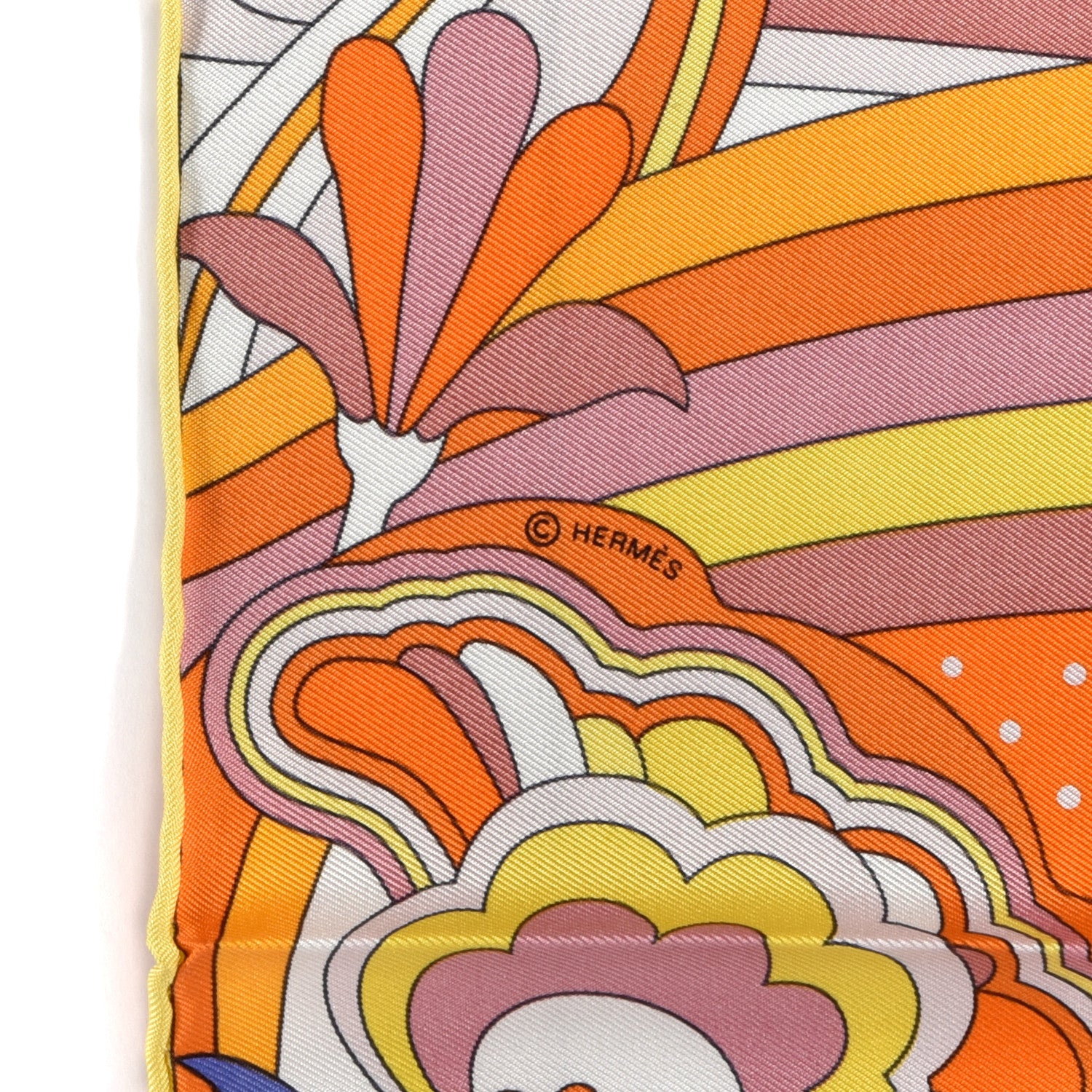 Hermes Silk Fabourg Rainbow Scarf 45 Orange Vieux Rose 3 of 10