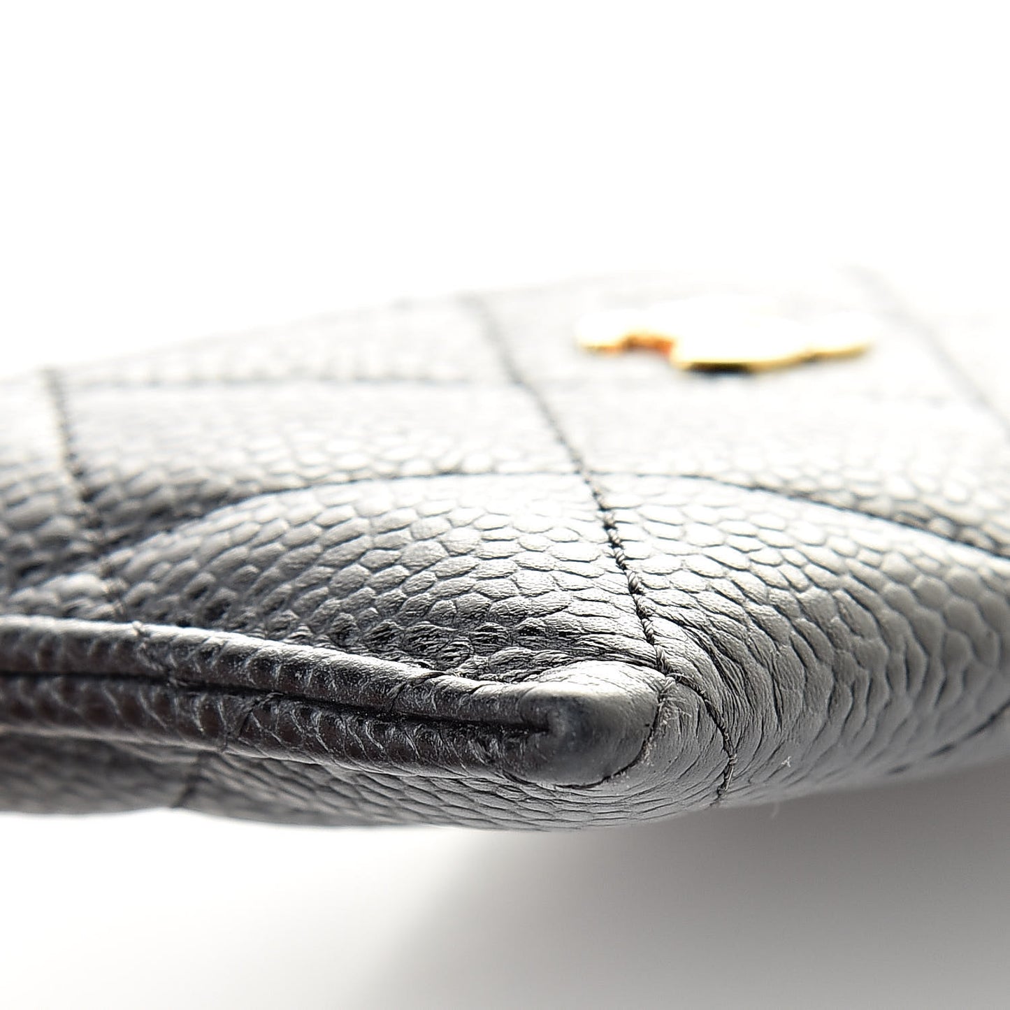 Caviar Quilted Card Holder Black