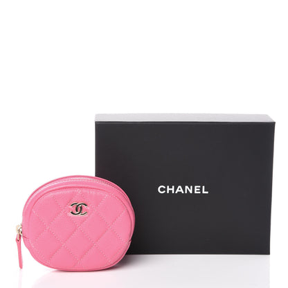 Chanel Iridescent Caviar Quilted Zip Around Classic Coin Purse Pink 9 of 9