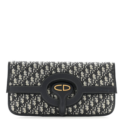 Christian Dior Oblique Fold Over Clutch Blue 1 of 8