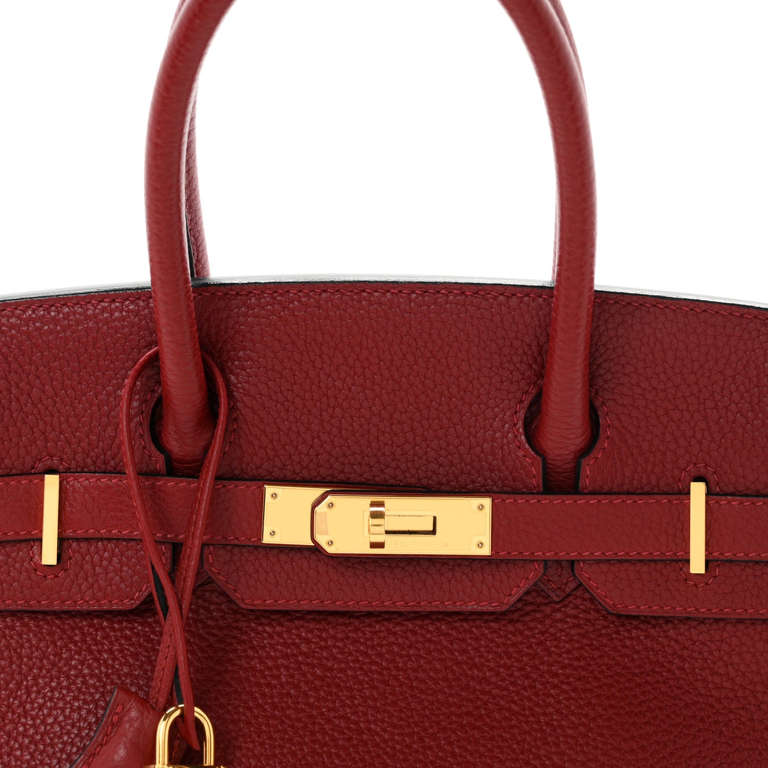 Hermes Taurillon Clemence Birkin 30 Rouge H 8 of 13