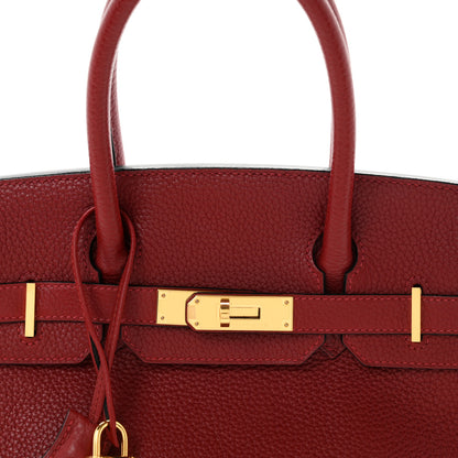 Hermes Taurillon Clemence Birkin 30 Rouge H 8 of 13