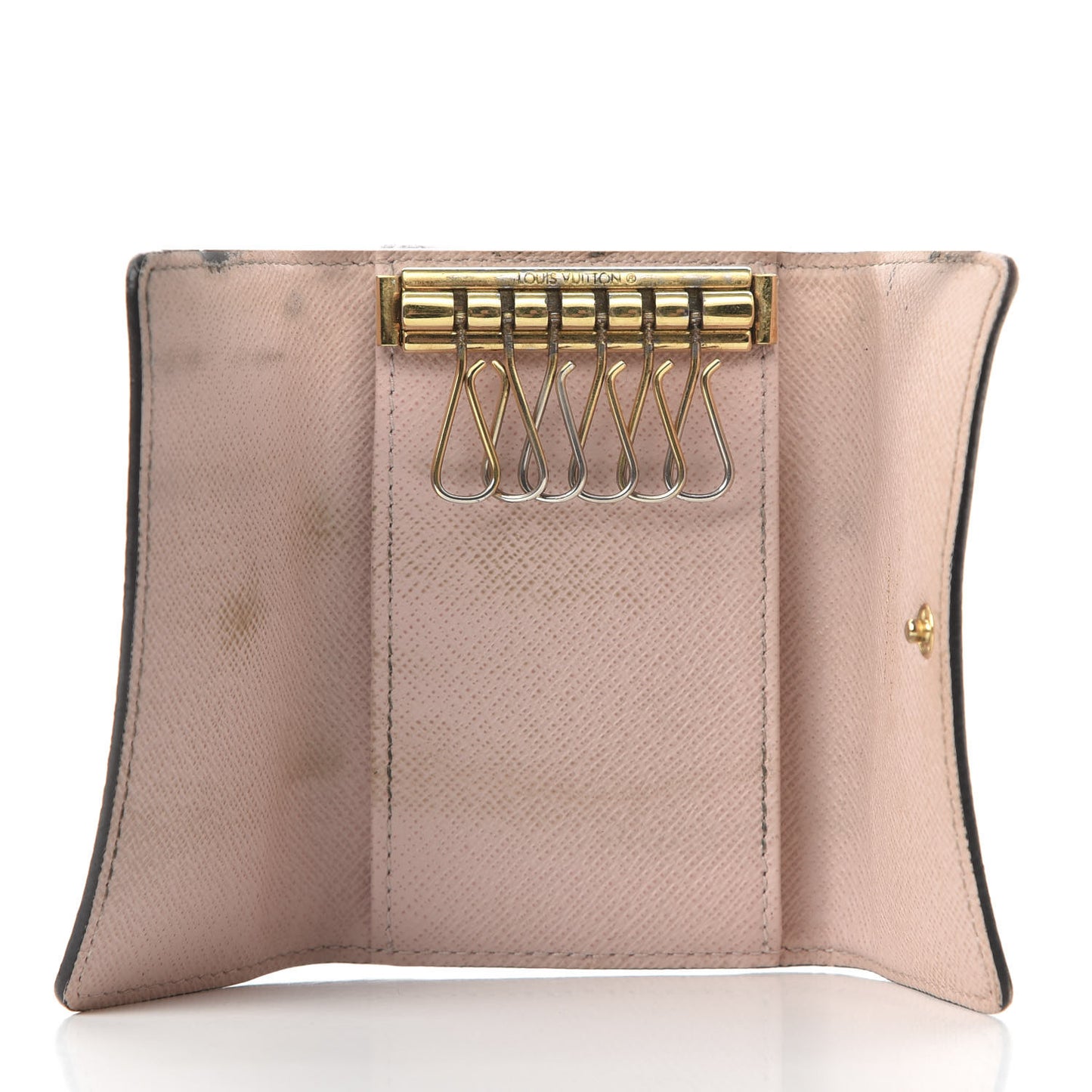 Damier Ebene Multicles 6 Key Holder Rose Ballerine