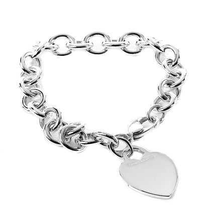 Tiffany Sterling Silver Heart Tag Charm Bracelet 1 of 5