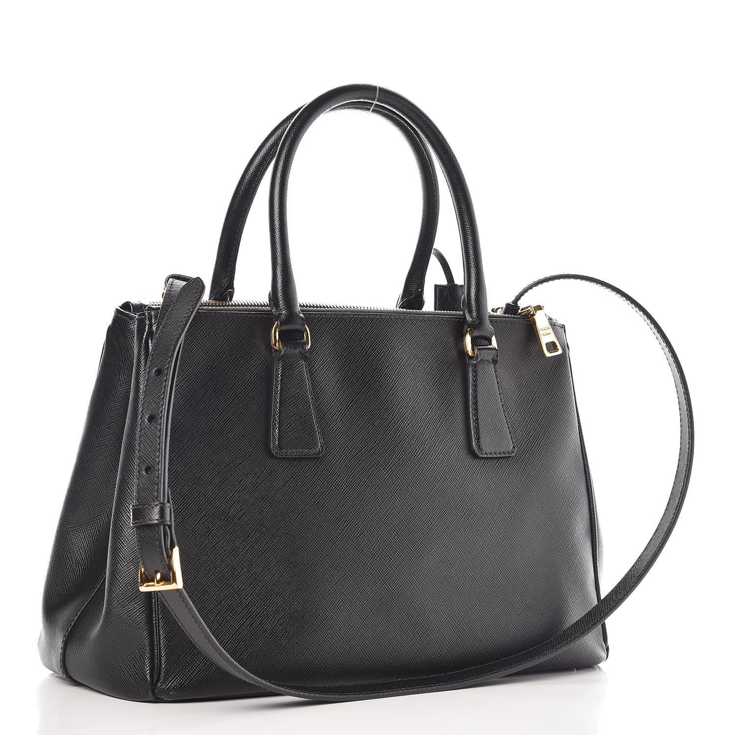 Saffiano Small Galleria Double Zip Tote Black