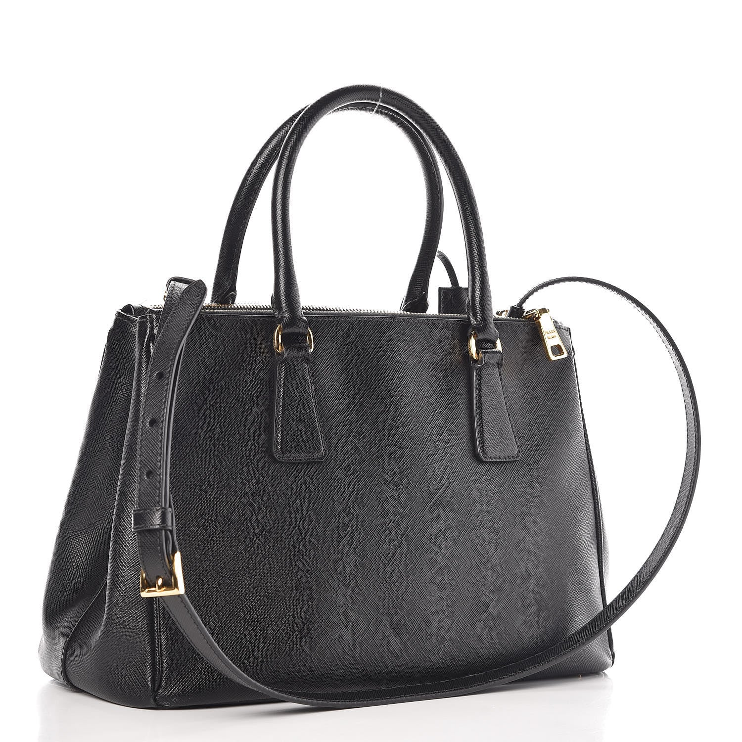 Prada Saffiano Small Galleria Double Zip Tote Black 4 of 12