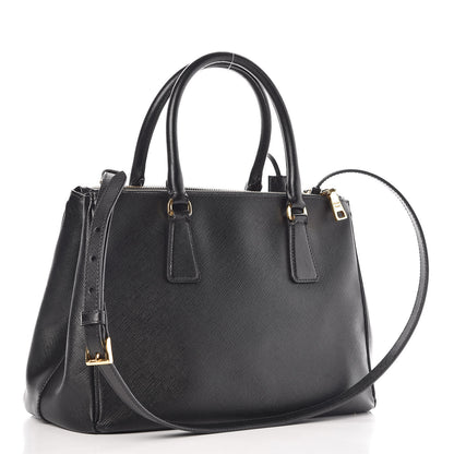 Prada Saffiano Small Galleria Double Zip Tote Black 4 of 12