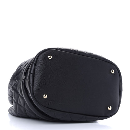 Chanel Caviar Quilted Large Rolled Up Bucket Drawstring Bag Black 4 of 9