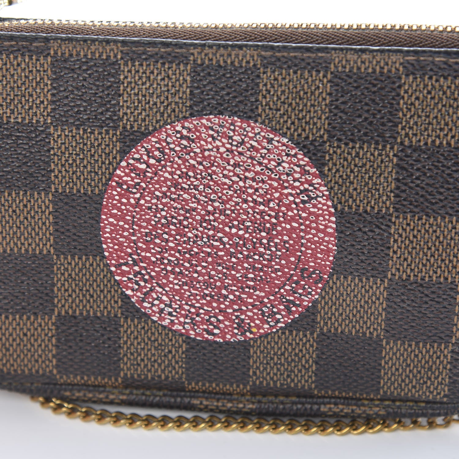 Louis Vuitton Damier Ebene Complice Trunks and Bags Mini Pochette Accessories Red 8 of 11